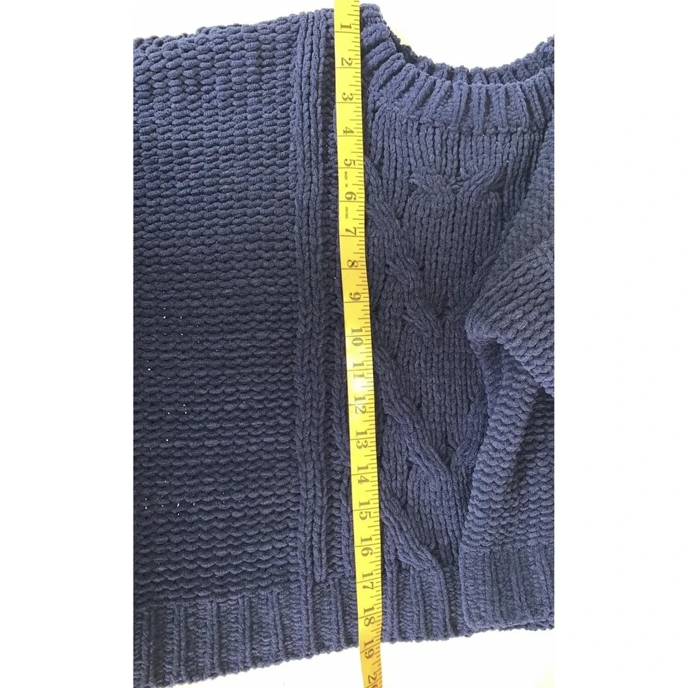 L.A. Hearts‎ Sweater Womens Small Blue Cable Knit Cropped Pullover Crewneck